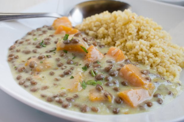 Lentils with pumpkin recipe