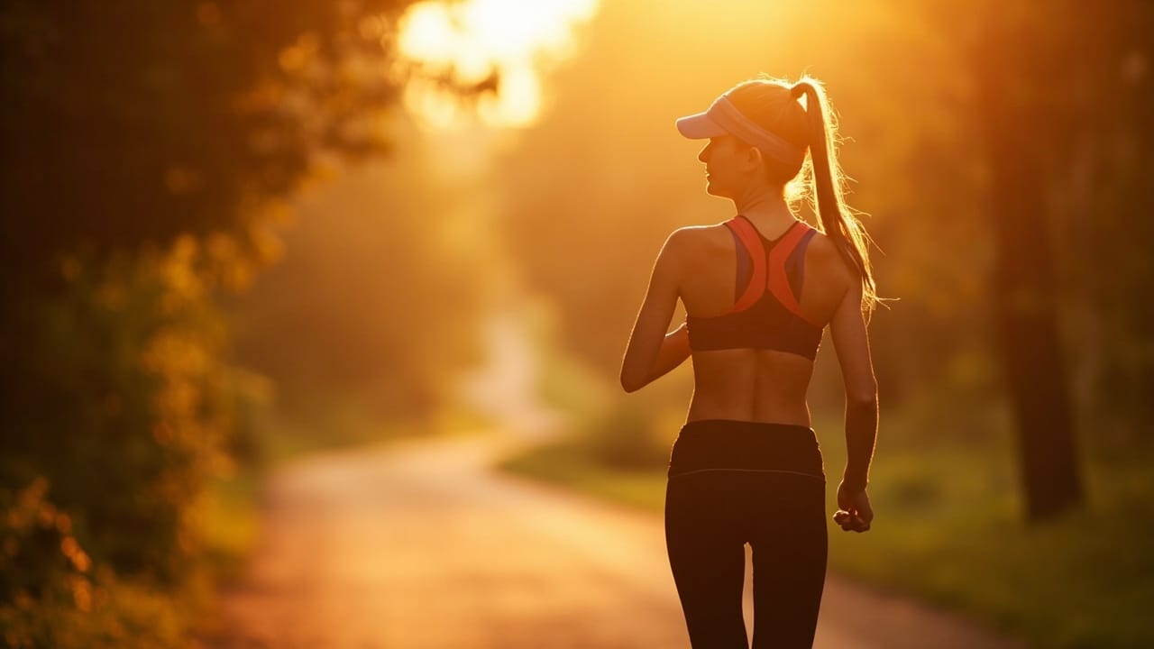 slimming tips benefits for weight loss closing image - woman walking at golden hour